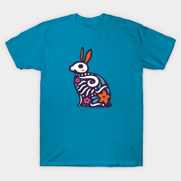 Colorful Day of the Dead Rabbit | Dia de los Muertos Animals T-Shirt by SLAG_Creative